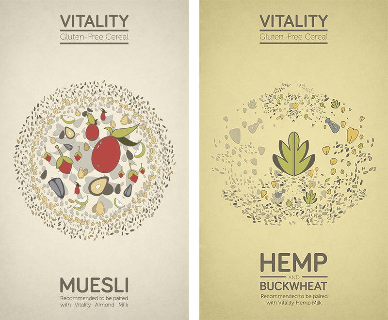 Vitality Cereal - Muesli and Hemp and Buckwheat Posters