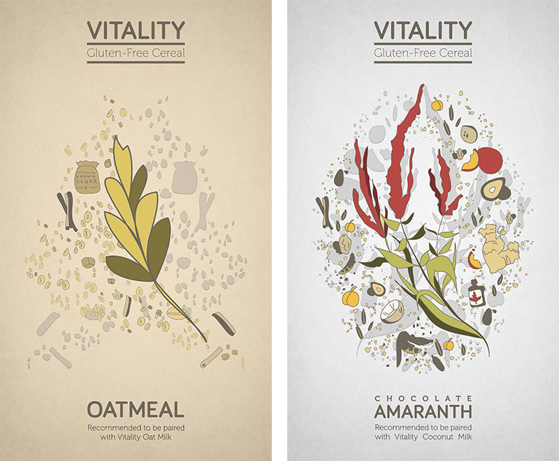 Vitality Cereal - Oatmeal and Chocolate Amaranth Posters