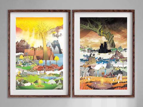 Elden Ring - The Lands Between and Realm of Shadow - Art Print Set