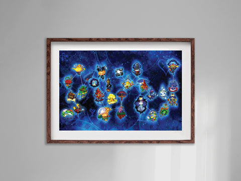 Kingdom Hearts - Celestial Map - Art Print