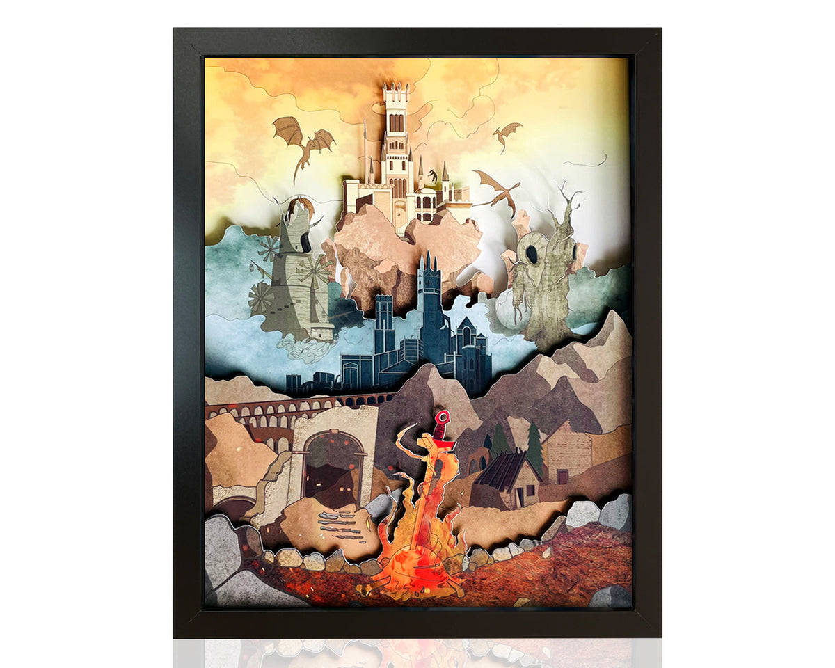 By the Bonfire - Shadowbox Art– Subconscious Realms