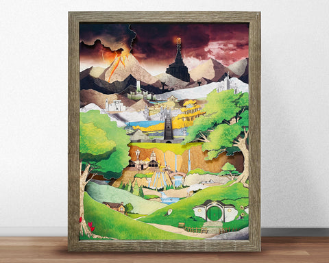 Lord of the Rings - Middle Earth - Shadowbox Art