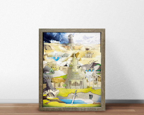 Shadow of the Colossus - Forbidden Lands - Mini Shadowbox Art