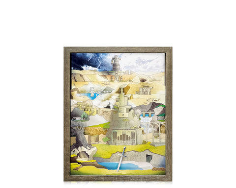 Shadow of the Colossus - Forbidden Lands - Mini Shadowbox Art